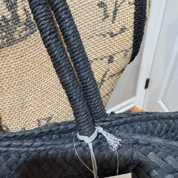 ☀️Large Black Wicker Beach Bag - Picture 5 of 8